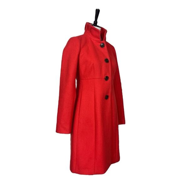 J.Crew Wool Blend Lady Day Coat High Collar A-line Coral Pink Women’s Size 2 - Picture 2 of 12